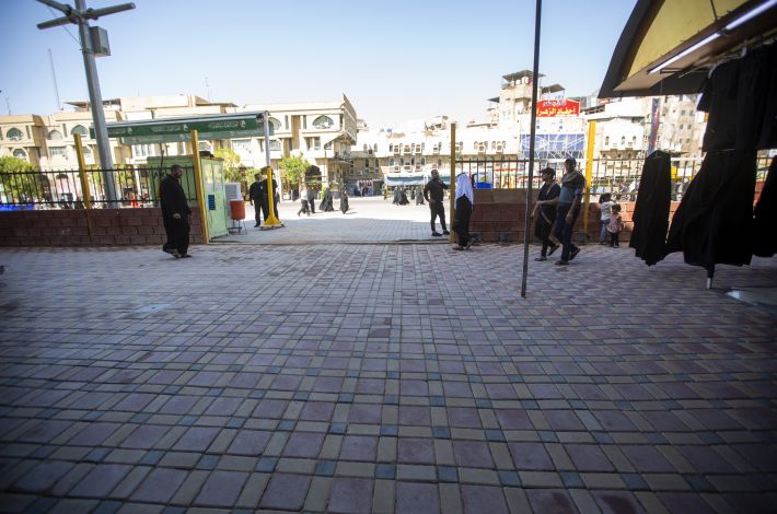 Construction of a service road for visitors near the shrine of Aba al-Fadl al-Abbas (peace be upon him)